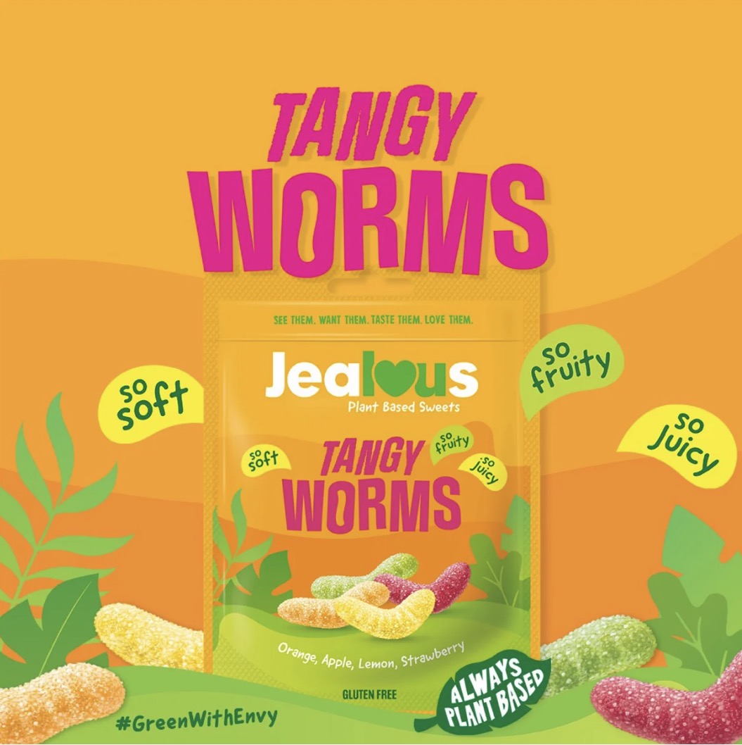 Jealous Vegan Tangy Worm Gummies - Lemon, Apple, Orange, & Grapefruit 🐛