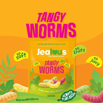 Jealous Vegan Tangy Worm Gummies - Lemon, Apple, Orange, & Grapefruit 🐛