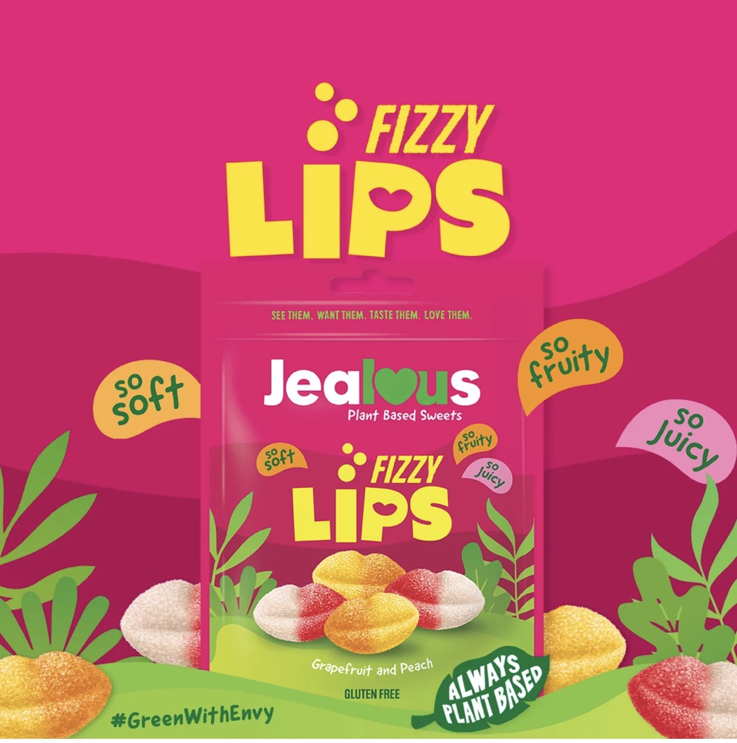 Jealous Vegan Fizzy Lips Gummies - Grapefruit and Peach 💋