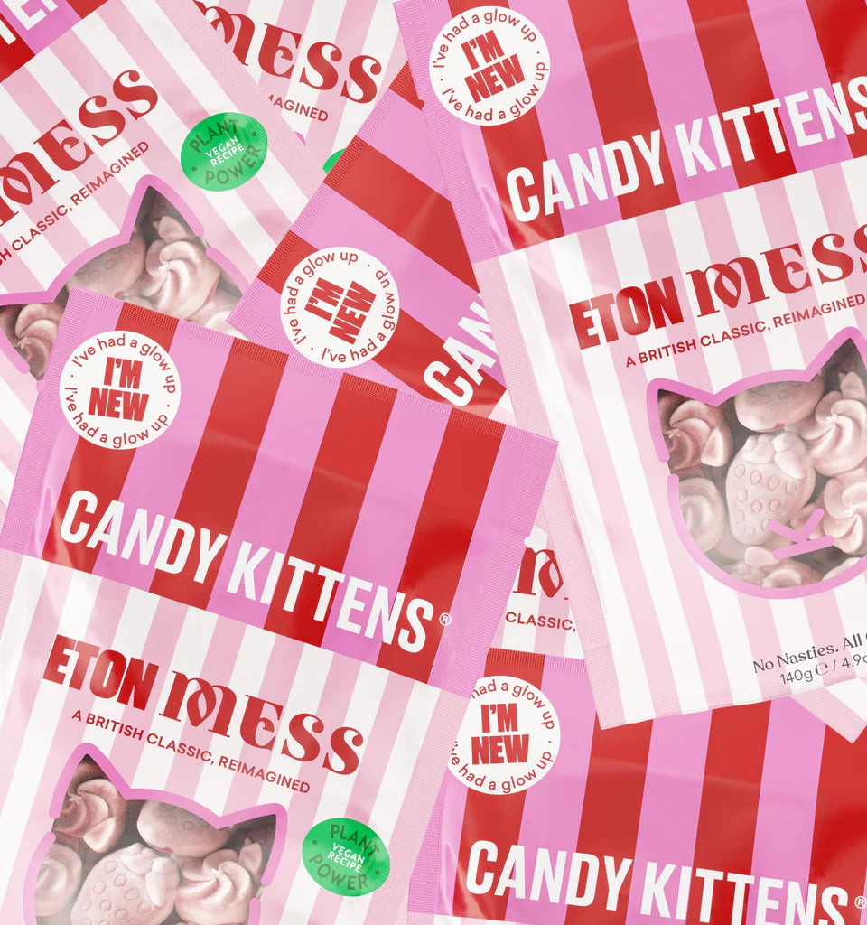 Candy Kittens Vegan Gummies - Strawberries & Cream (Eton Mess) Flavor