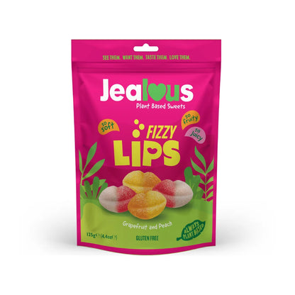 Jealous Vegan Fizzy Lips Gummies - Grapefruit and Peach 💋